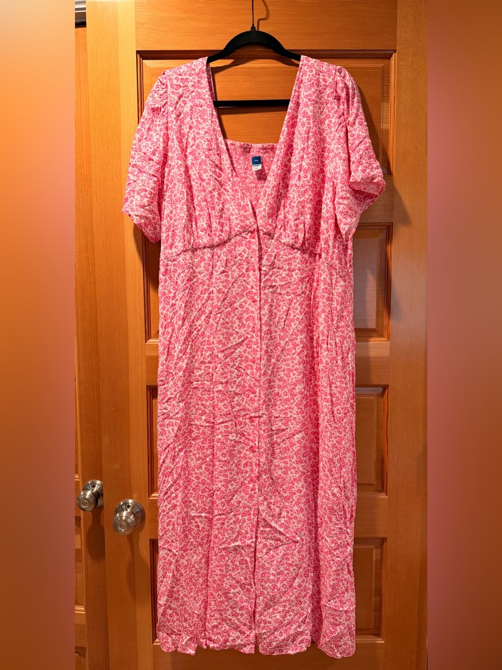 Old Navy Pink Floral Empire-Waist Maxi Dress